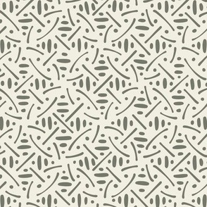 hand drawn geometric_creamy white, limed ash green_moroccan tile circles