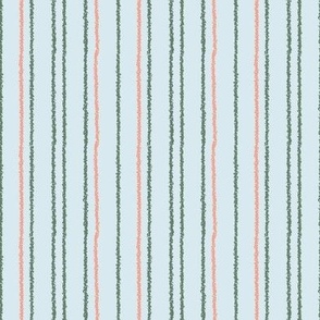 pinstripe green + pink stripes on pastel blue