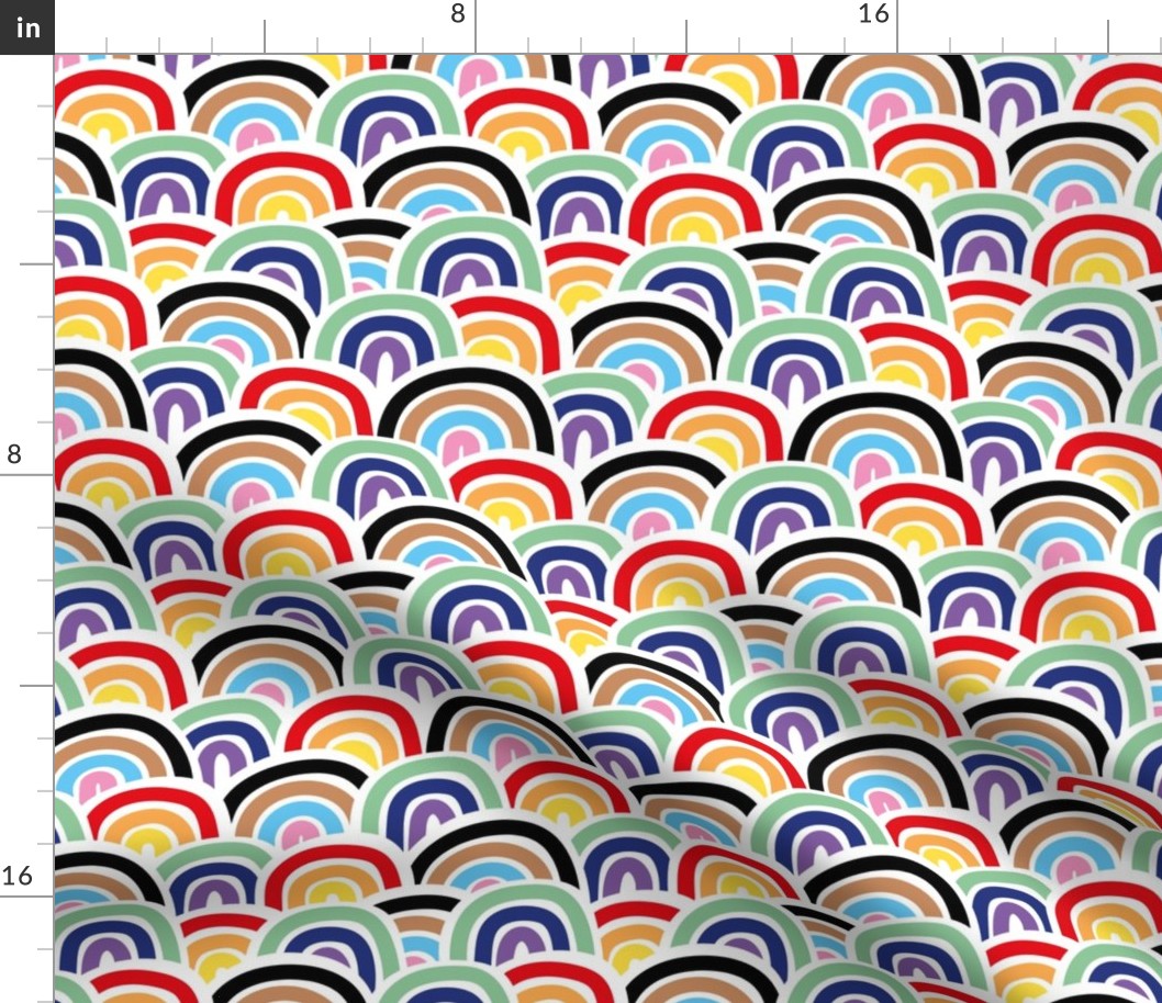 LGBTQIA+ pride queer rainbows - modernist style paper cut rainbow design for pride month