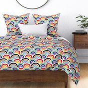 LGBTQIA+ pride queer rainbows - modernist style paper cut rainbow design for pride month LARGE wallpaper