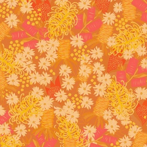 Spring Symphony - Australian Wild Flowers - 21' Orange Floral