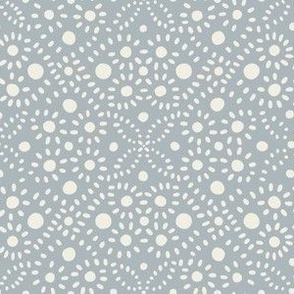 hand drawn pattern dots_creamy white, french grey blue | micro tiny polka dots