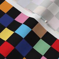 LGBTQ+ checkerboard - pride month queer plaid print retro colorful LGBTQIA+ design on black 