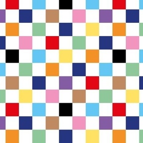 LGBTQ+ checkerboard - pride month queer plaid print retro colorful LGBTQIA+ design on white 