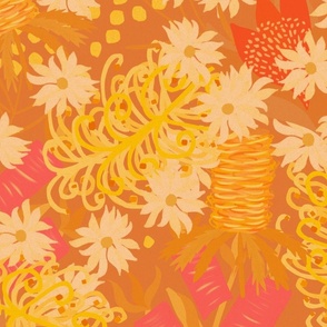 Spring Symphony - Australian Wild  Flowers - 48' Jumbo Orange Floral