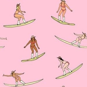 Surfing Cowgirls in Pink