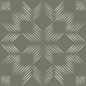 Lines _ Creamy White_ Limed Ash Green _ Boho Cottagecore Rustic Geometric