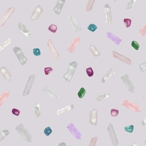 Tiny floating gemstones pink