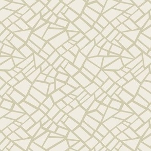 Mosaic Shapes | Creamy White, Thistle Green | Abstract Geometric