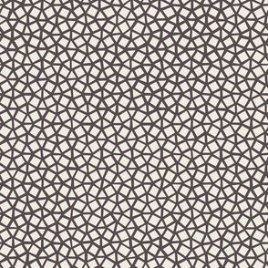 Small Mosaic | Creamy White Purple-Brown-Gray | Hand Drawn Micro Geometric