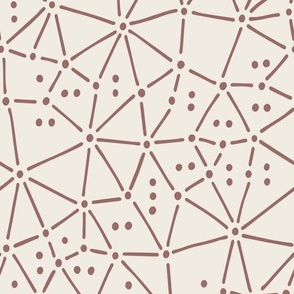 Sticks And Stones_Copper Rose Pink, Creamy White_Hand Drawn Abstract Geometric 02