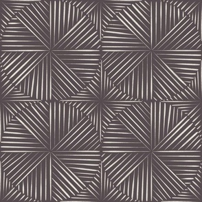 Varied Line Geo _ Creamy White_ Purple-Brown-Gray _ hand drawn rust boho geometric