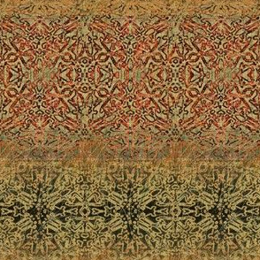 Antique Tapestry in Gold, Green and Red