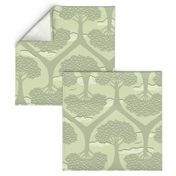 conjoined trees wallpaper pale green 