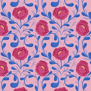 Heart-Shaped Poppy Blooms: Delicate Beauty in Deep Pink