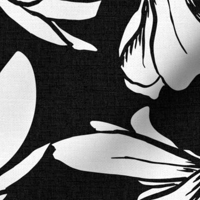Magnolia Garden Floral - Textured Black and White Jumbo
