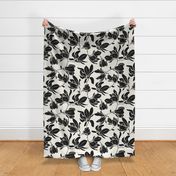 Magnolia Garden Floral - Textured Ivory and Black Jumbo