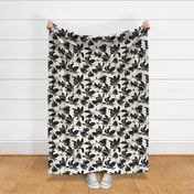 Magnolia Garden Floral - Textured Ivory and Black Large