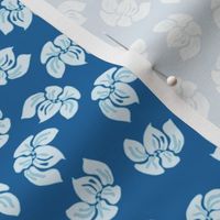 Lotus Flowers Hawaiian | Blue | small scale