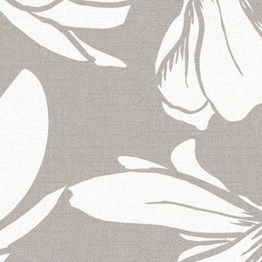 Magnolia Garden Floral - Textured Taupe White Jumbo