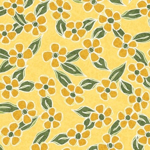 Ditsy Spring Floral Yellow Large