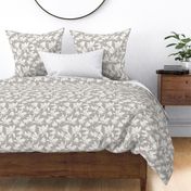 Magnolia Garden Floral - Textured Taupe White Regular