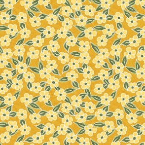 Ditsy Spring Floral Dark Yellow Medium