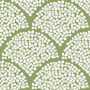 Lilac Flower Scallop Pattern in Spring Green