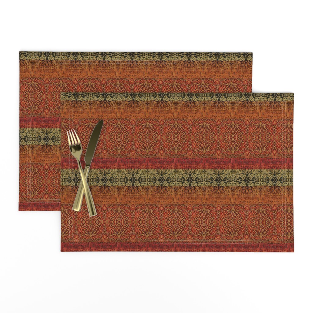 Antique Tapestry Reds with Taupe and Green