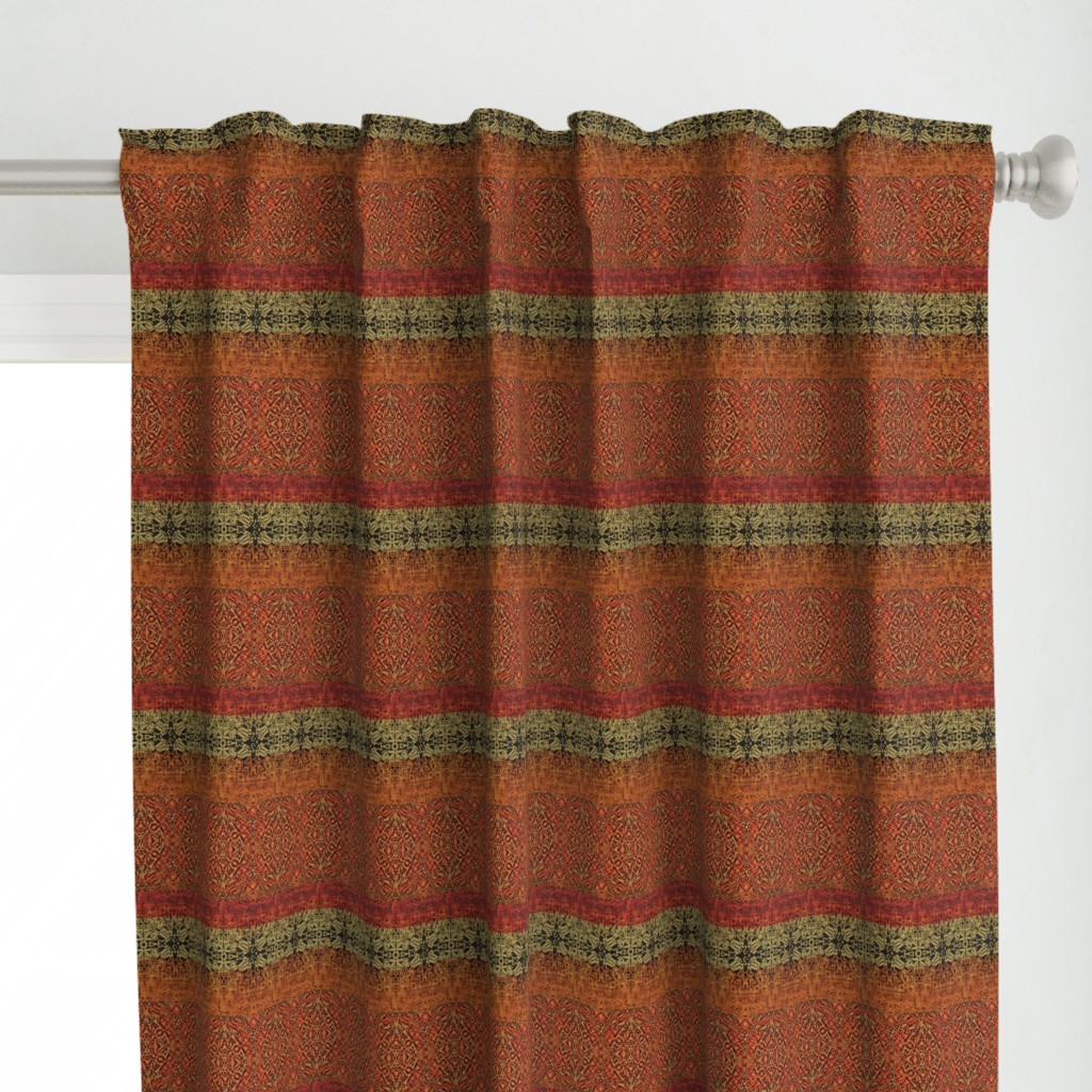 Antique Tapestry Reds with Taupe and Green