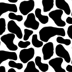 Cow Print Black and White Medium