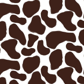 Cow Print Dark Brown Medium