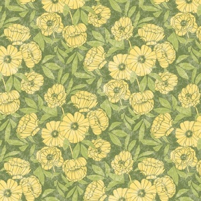 Shabby Chic Peonies Green Medium