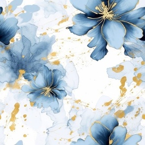 Floral blue and gold