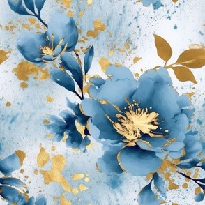 Large floral blue 