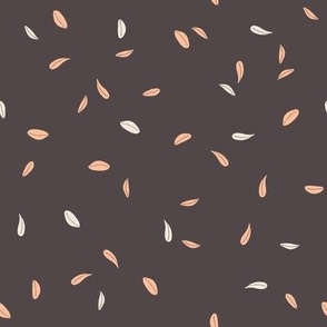 apricot white leaves on dark brown