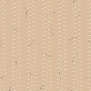 light flower thorns in vertical lines on tan brown 
