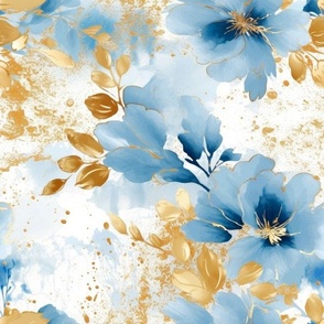 watercolour floral pale blue 