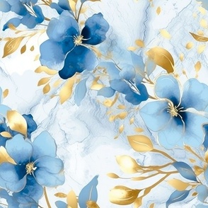 Blue floral abstract 