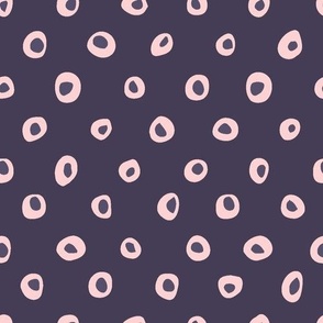medium // Pebble Polka Dot in Pink and Indigo on Navy Blue // 10”