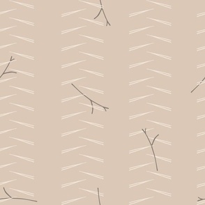 hand-drawn geometrical vertical lines thorns - tan brown