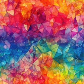 Watercolour rainbow geometric 