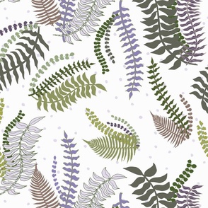 Fern Forest Lavender Tropical Large Scale Wallpaper Home Decor
