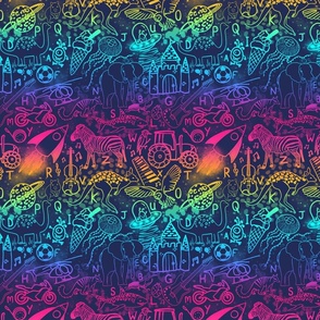 Rainbow A-Z doodle 