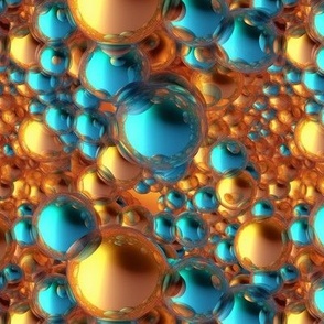 Gold and Blue Bubbles