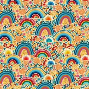 Hippie at Heart - Rainbow terrazzo mellow yellow M