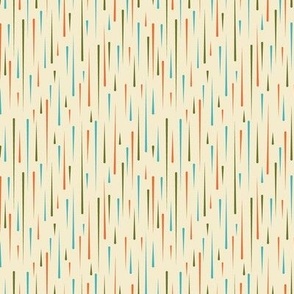 Retro Droplets of MCM Teal, Green and Orange on a Yellow Background