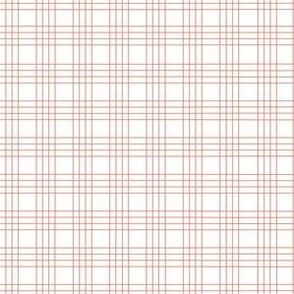 Orange Windowpane Plaid on White 