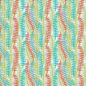 Kupukupu Ferns SwordFerns Teal Yellow Small Scale Wallpaper Bedding Home Decor Swimwear