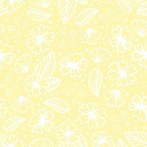 Botanical White on Yellow